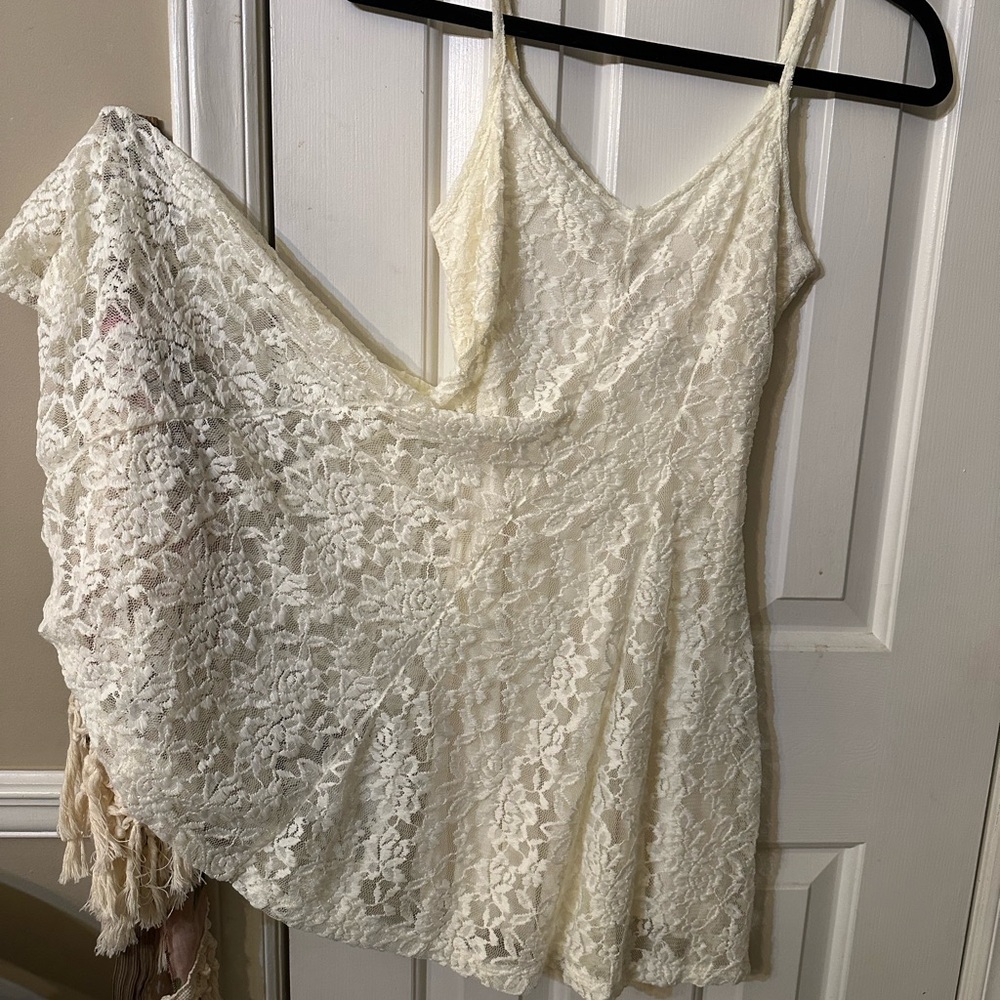 American Eagle Outfitters floral lace skater dress made in Italy